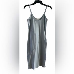 Summer & Sage Ribbed Knit Bodycon Midi Dress Light Blue Size S